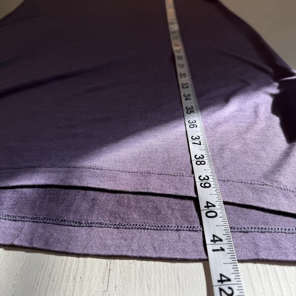 WINTERSILKS Dress Womens M Silk Jersey V-Neck Base Layer Short Sleeve Purple - Picture 6 of 10